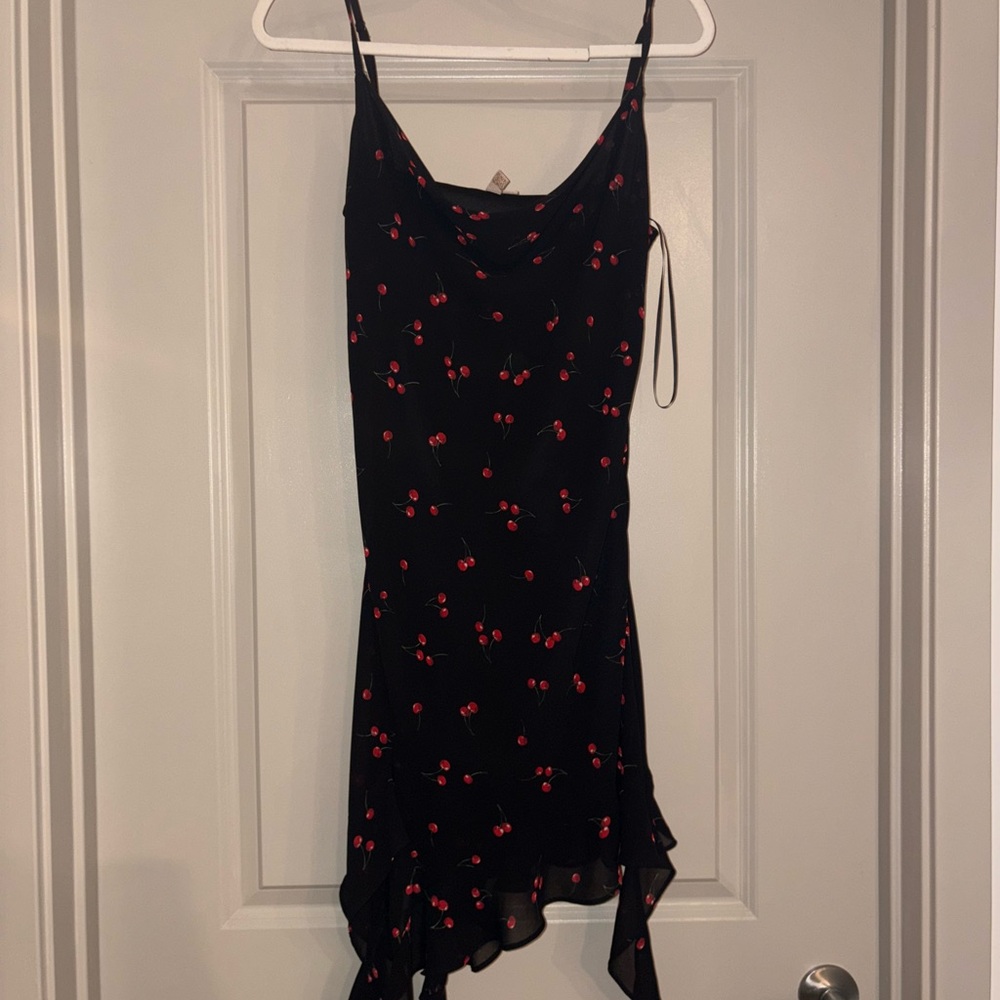 Black Cherry Print Dress